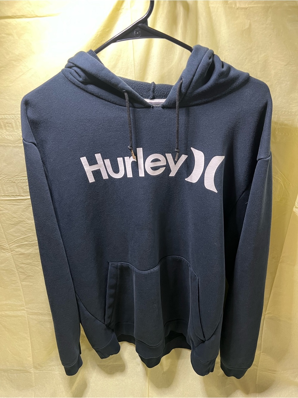 Hurley Men's Navy Blue Logo Crewneck Hoodie